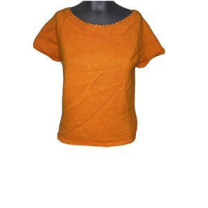 Jones New York Orange Knit Crop Top Size L